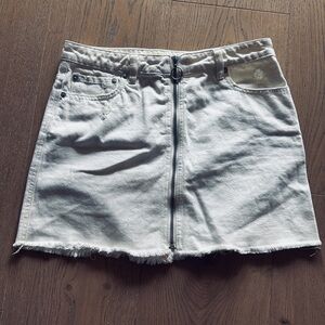 We the free denim jeans white mini skirt